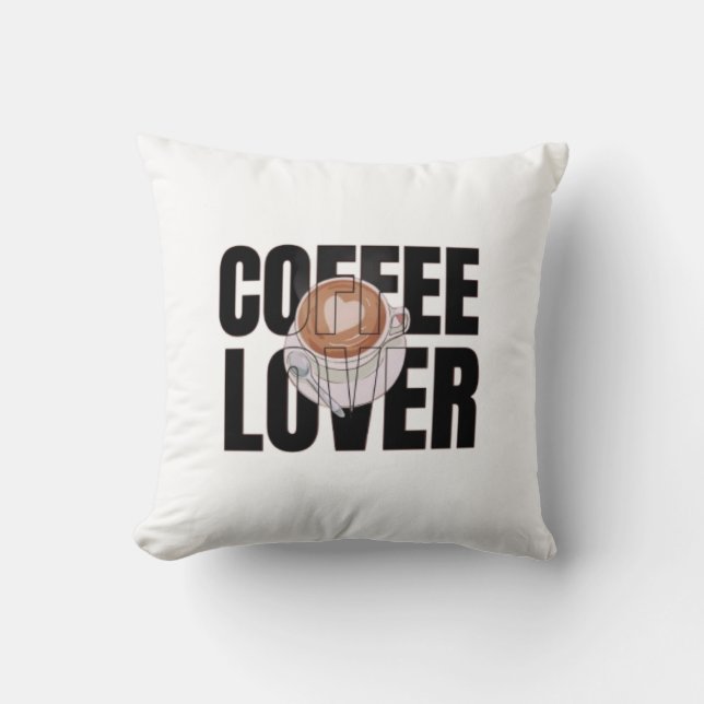 Coussin Amoureux du Café – Accro du Café Matin Désir de Ca (Recto)