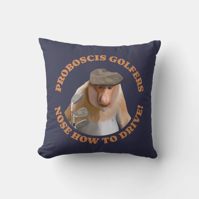 Coussin Amoureux du golf de singe Proboscis Funny (Recto)