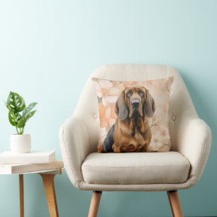 Coussin Amoureux du Limier et Fleurs de Pêcher