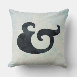 Coussin Ampersand aquarelle nautique Noir & couleurs de