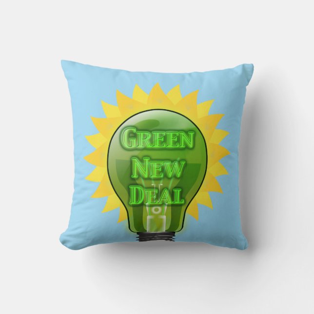 Coussin Ampoule verte New Deal (Recto)