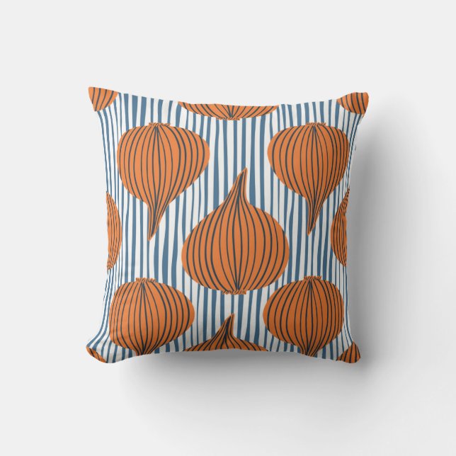 Coussin Ampoules d'oignon dessinées à la main, papier pein (Recto)