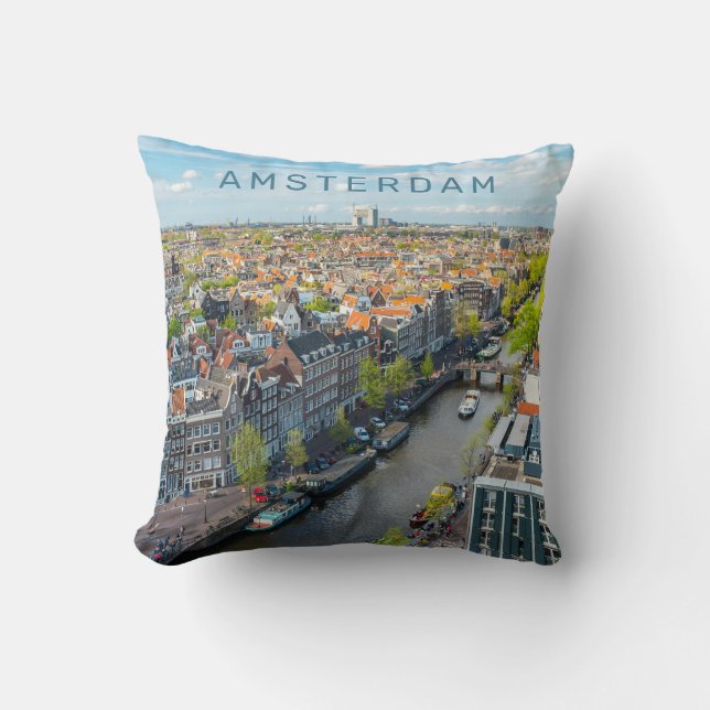 Coussin Amsterdam de texte personnalisé (Recto)
