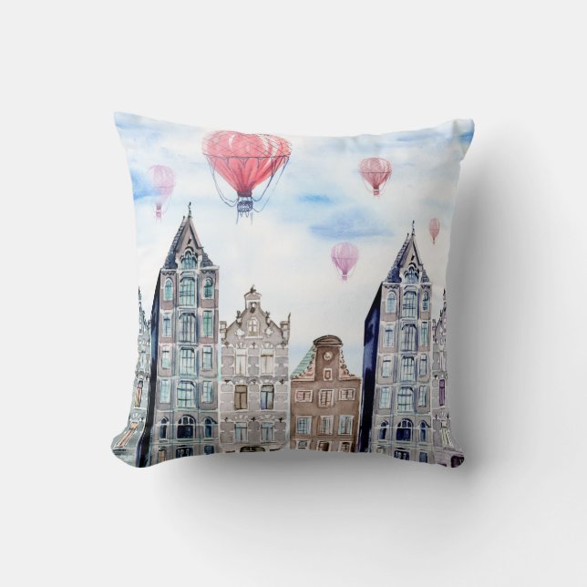 Coussin Amsterdam en montgolfière (Recto)