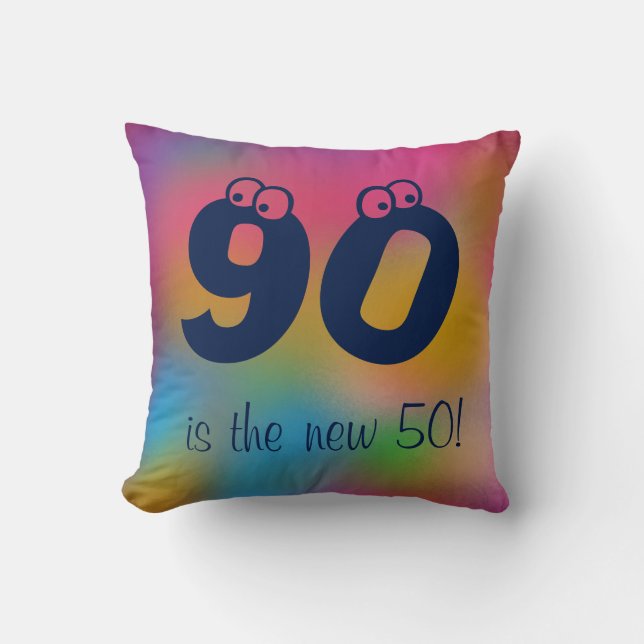 Coussin Amusant 90ème anniversaire dire réversible (Recto)