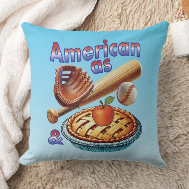 Coussin Amusant américain comme Baseball & Pomme Pie (Couverture)