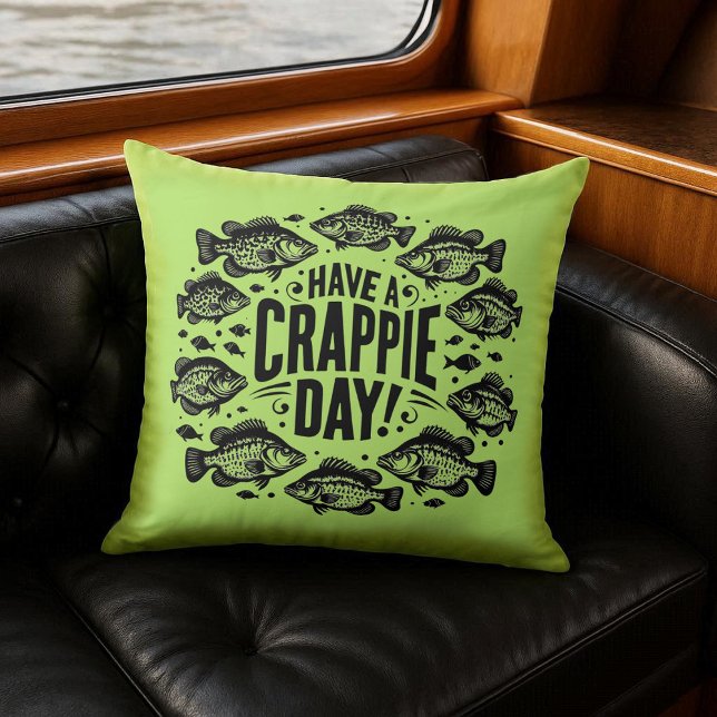Coussin Amusant Avoir une Journée de la Crappie Pêche (Funny Have a Crappie Day Throw Pillow Cover Photo)