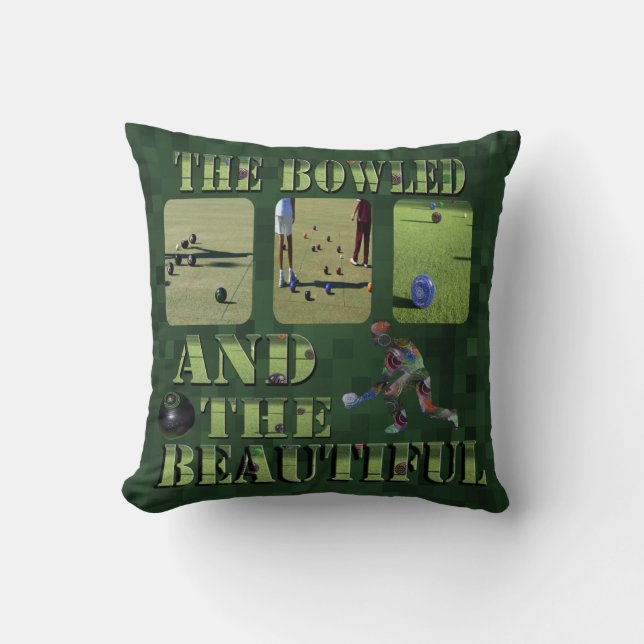 Coussin Amusant Bowls De Pelouse Conception De Bowler, (Recto)