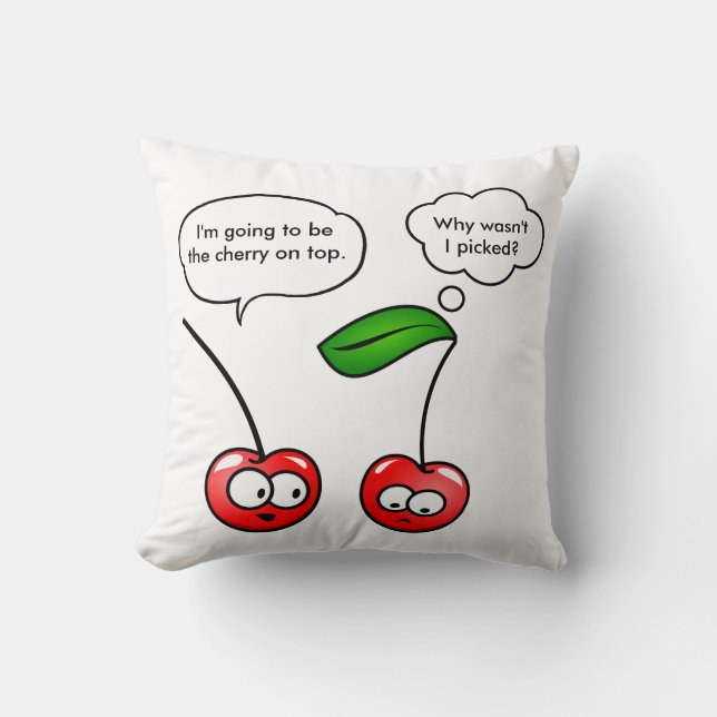 Coussin Amusant Cerry Puns Plaisanter (Recto)