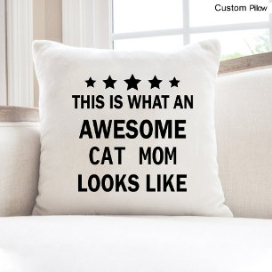 Coussin Amusant Chat Awesome Maman / Amoureux des chats te