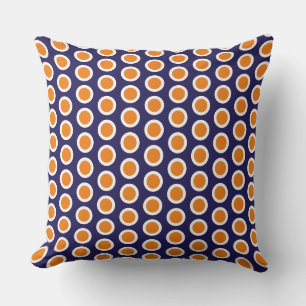 Coussin Amusant Chic Carrelé Bold Orange Navy Ocean Bubble