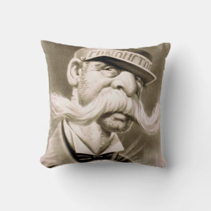 Coussin Amusant conducteur de moustache vintage