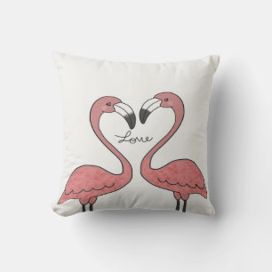 Coussin Amusant Couple Flamant rose rose Amateurs de Fla
