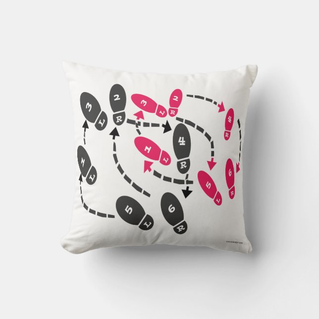 Coussin Amusant Cute Retro Cheeky Dance Steps Instruction (Recto)