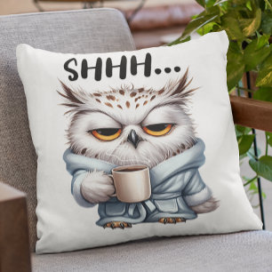 Coussin Amusant de café de hibou Drôle Antisocial Hate Mat