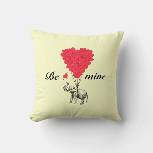 Coussin Amusant éléphant romantique Valentines (Recto)