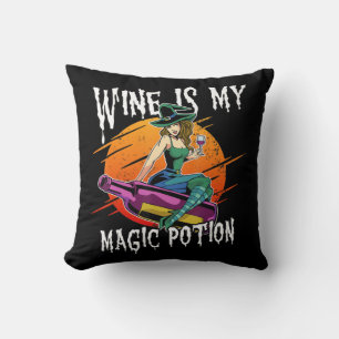Coussin Amusant Halloween Boire Sorcière Magique Boire Vin