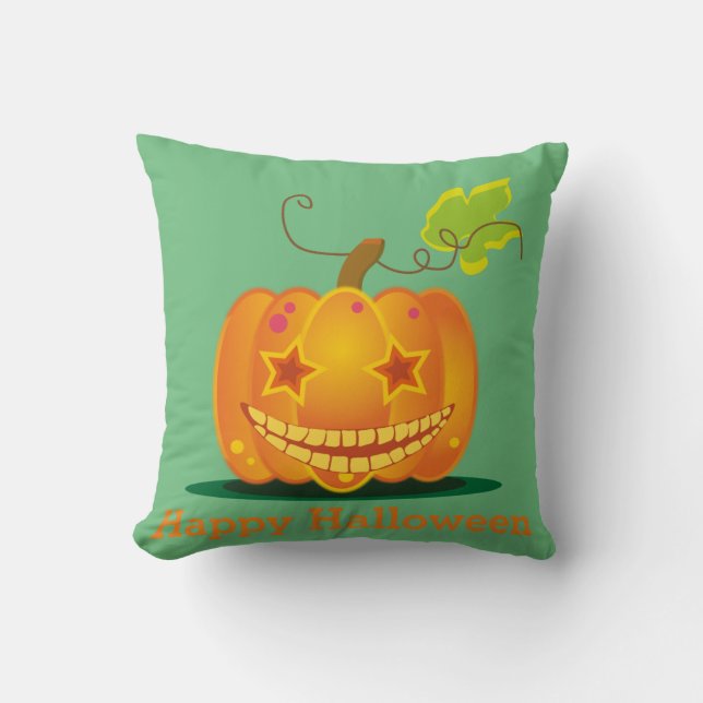 Coussin Amusant Happy Halloween Citrouille Jeu d'oreiller (Recto)