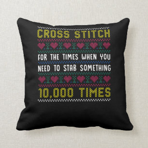 Coussin Amusant Humour de croix couchée Crafty Needlepoint