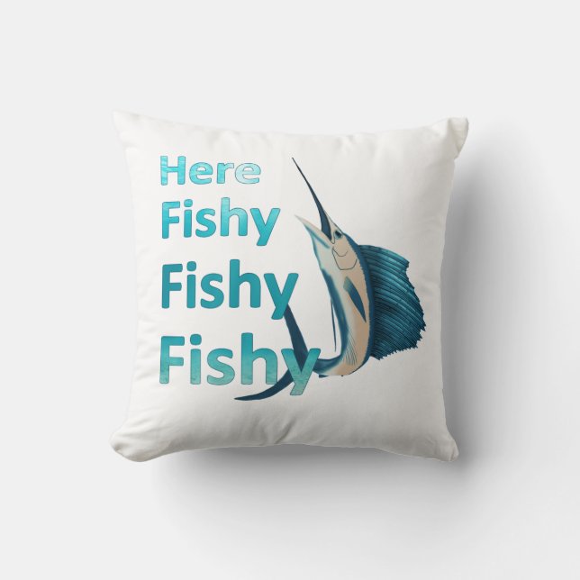 Coussin Amusant Ici Poisson Poisson Poisson Poisson Sailfi (Recto)