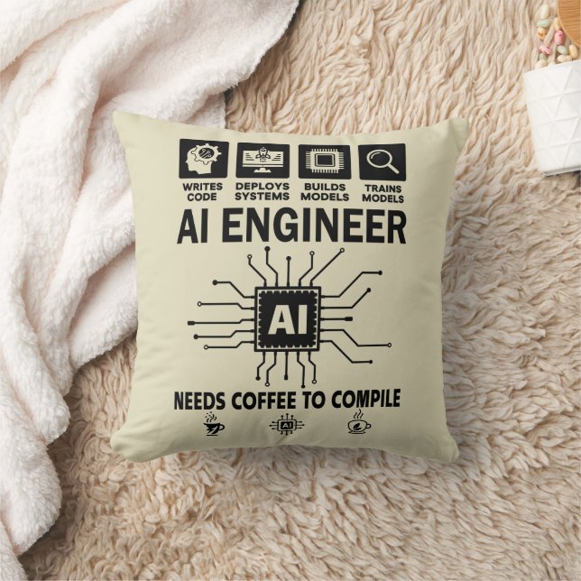 Coussin Amusant ingénieur en intelligence artificielle ama (Couverture)