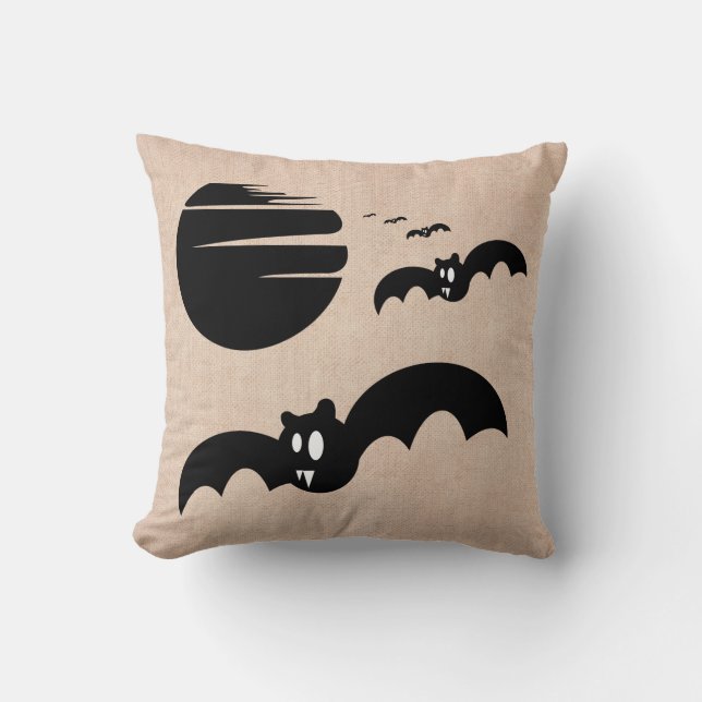 Coussin Amusant Joyeux Halloween Farce ou Friandise Chauve (Recto)