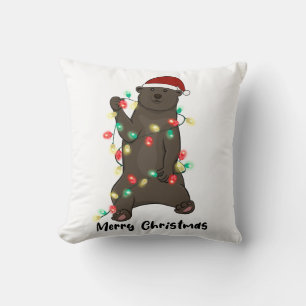 Coussin Amusant Joyeux Ours de Noël