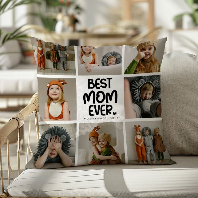 Coussin Amusant Moderne 'MEILLEURE MÈRE JAMAIS' 6 Photo (Créateur téléchargé)