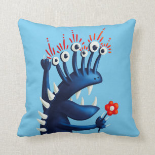Coussin Amusant Monster Flower Blue