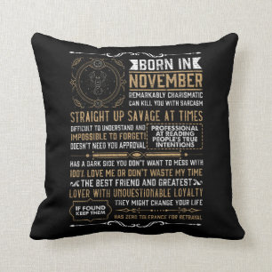 Coussin Amusant Né En Novembre Anniversaire Scorpio Zodiac