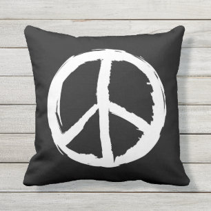 Coussin amusant peint SIGNE DE PAIX  