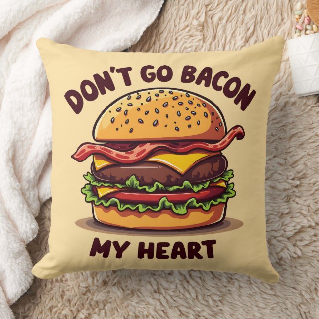 Coussin Amusant Pun Alimentaire Bacon Lover Cheeseburger D (Couverture)