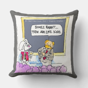 Coussin Amusant Rabbit Grammar Police Coton Jeu d'oreiller