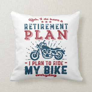 Coussin Amusant Retraité Vélo Plan de Retraite Voyage Mon