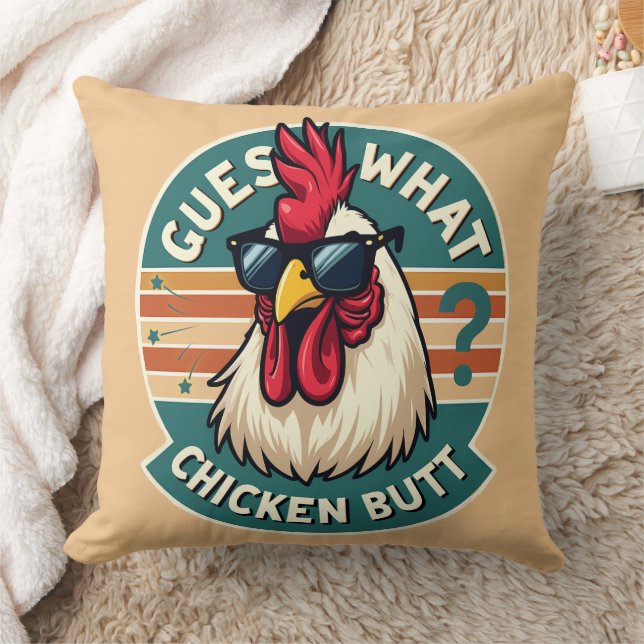 Coussin Amusant Retro Beurre De Poulet Conception De Plais (Couverture)