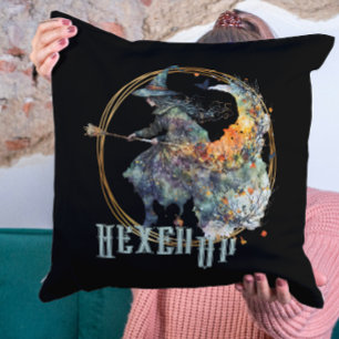 Coussin Amusante Aquarelle Déplaisante sorcières Broom Hal
