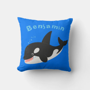 Coussin Amusante baleine orque mignonne dessin animé
