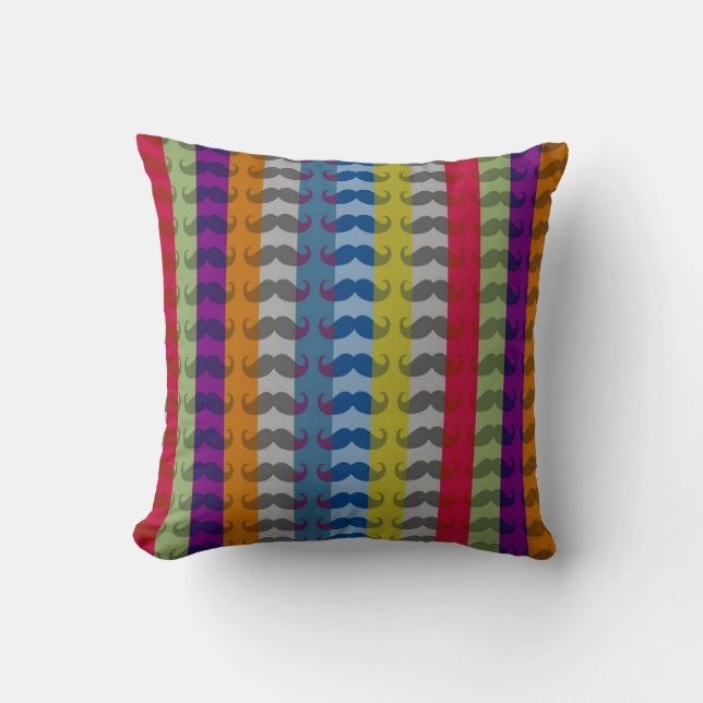 Coussin Amusante Fille Moustache Motif (Recto)
