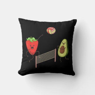 Coussin Amusants Avocado fraise jouer volleyball cadeau Te