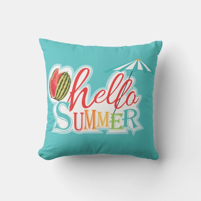 Coussin Amusants Bonjour été Ocean Beach thème bleu (Recto)