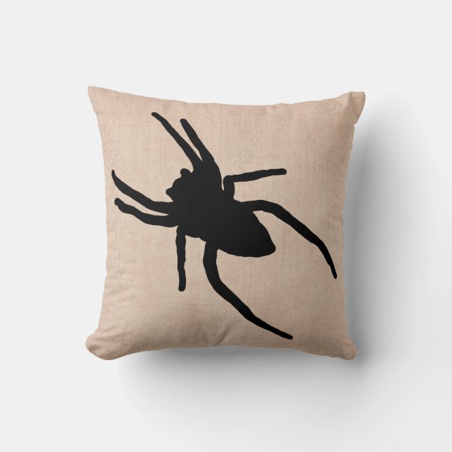 Coussin Amusants Halloween Spider Burlap (Recto)