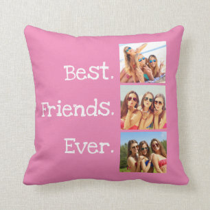 Coussin Amusants Meilleurs Amis Jour Citer 3 Photo Collage