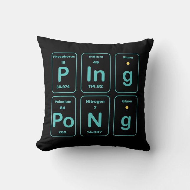 Coussin Amusement de ping-pong de table périodique (Recto)