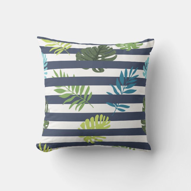 Coussin Amusement et carreau graphique floral moderne (Recto)