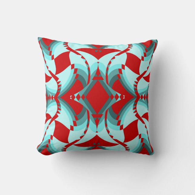 Coussin Amusement moderne en Turquoise/rouge/bleu (Recto)