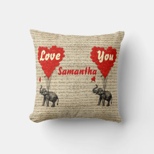 Coussin Amusement personnalisé coeur Valentines
