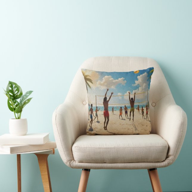 Coussin Amusez-Vous Dans La Peinture À L'Huile De Volley-B (Chaise)