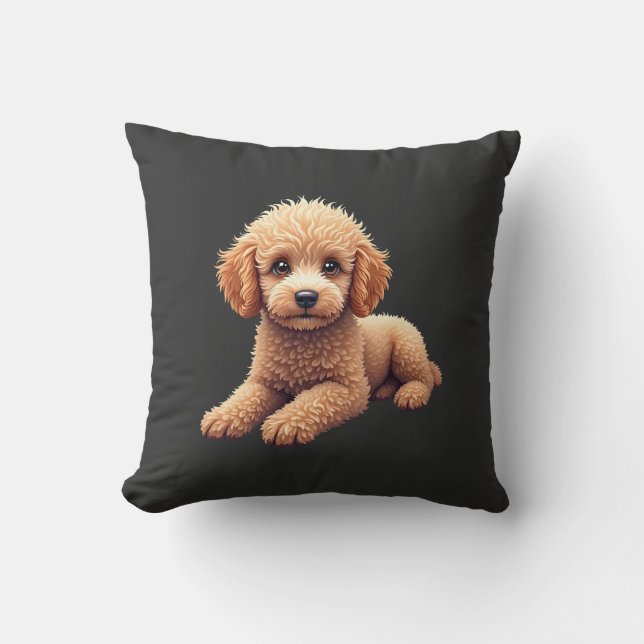 Coussin Amusing Poodle Amoureux Animaux Chiens Graphique M (Recto)