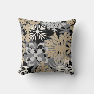 Coussin Anahola Bay Hawaiian Abstrait Floral Neutral