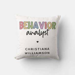 Coussin Analyste du comportement de couleur nom personnali